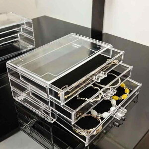 メイクボックス レディース 透明 防塵 アクセサリーケース 卓上 アクリル 大容量 コスメボックス 整理 引き出し式 寝室 書斎
