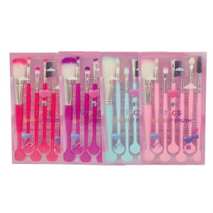 メイクブラシ 7本セット 人工毛 パウダーブラシ アイシャドウブラシ チークブラシ リップブラシ ファンデーションブラシ コスメツール 赤 紫 ピンク 青