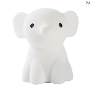 ナイトライト 子供用 象 シリコン LED 授乳ライト ベッドサイドランプ 置き型 間接照明 ルームライト 卓上ライト かわいい 柔らかい シリコン製 タイマー機能付き USB充電式
