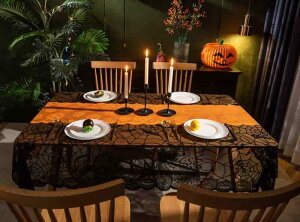 テーブルクロス ハロウィン パーティー 装飾 蝙蝠 南瓜 長方形 137cm 182cm ポリエステル 美化 北欧風