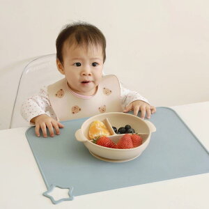 子供用食器 スター柄 シリコン製 ランチョンマット 滑り止め 断熱 ベビー用 離乳食 春夏 暗黄色 淡紫? 灰褐色 灰?色 浅粉色 浅藍色 黄色 深灰色 杏色 ベビーピンク