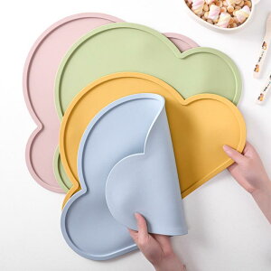 子供用ランチョンマット シリコン製 雲形 北欧風 insスタイル テーブルマット 撥水 滑り止め 厚手 防汚 パステルカラー イエロー ブルー グリーン ピンク
