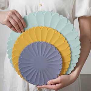 断熱パッド 30cm シリコン 耐熱ボウルパッド プレートマット 円形 無地 モダン ミニマリストスタイル ひまわり色 青色 グレー 紫色 ブルー グリーン