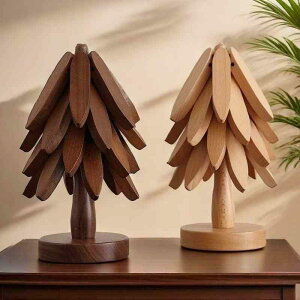 コースター レディース メンズ 子供用 木製 断熱パッド 小さな森のモチーフ 原木 胡桃 おしゃれ かわいい デスク 飾り