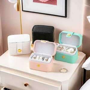アクセサリーケース レディース ミニ ジュエリーボックス 携帯用 ピアス イヤリング ネックレス 指輪 小物入れ PU レザー 無地 かわいい 白 黒 ピンク系 グリーン