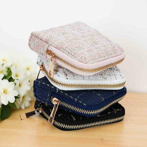 ジュエリーボックス レディース 携帯用 小型 アクセサリーケース ピアス 指輪 ネックレス 収納 布製 ホワイト ピンク ブルー ブラック