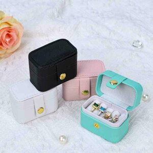 ジュエリーボックス レディース 携帯用 ミニ アクセサリーケース PUレザー 指輪 ネックレス ピアス 収納 ケース ピンク ブルー ブラック