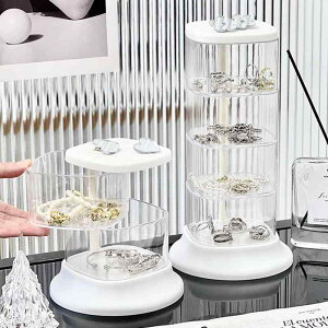 コスメ収納ボックス 360度回転 メイク道具収納ケース 美容グッズ収納ラック 化粧ブラシ 綿棒 ジュエリー収納 美容 メイクアップ ホワイト