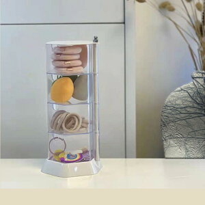 メイクボックス レディース メイクスポンジ パフ 収納ケース 回転式 防塵 化粧品 綿棒 置き棚 透明 2層 3層 4層