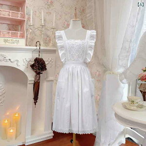 エプロン レディース ガーデニング 花柄 レース ポリエステル カフェ 料理教室 白色 防汚 汚れ防止 韓流スタイル