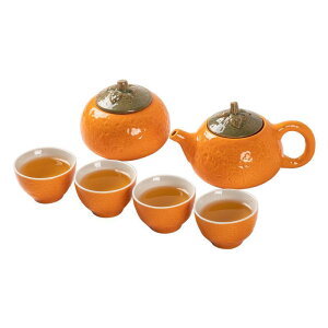 茶器 携帯用 茶器セット ロゴ印刷可能 陶器 ティーポット 4客茶碗 茶葉入れ 茶盤付き 旅行用 贈り物 記念品 贈答品 記念日 ビジネス