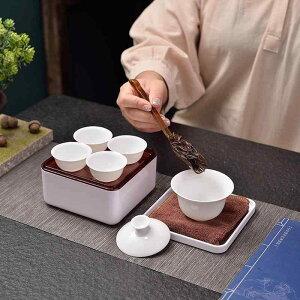 茶器 携帯式茶器 陶器 茶器セット 茶碗 プラスチック 茶盤 旅行用 湯呑み