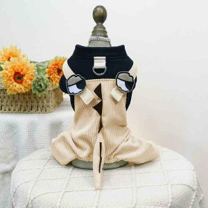 ペット服 犬服 春秋冬 かわいい カートゥーン 四脚 ズボン 柴犬 トイプードル 小型犬 中型犬 ポリエステル カートゥーン 背負える