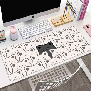 マウスパッド レディース 猫 かわいい 天然ゴム デスクマット オフィス ゲーミング 学習用 大型 滑り止め 800 300 2mm 900 400 3mm