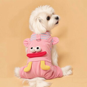 犬服 小型犬 春夏 背?パンツ 牽引ロープ穴付き 四脚 ドッグウェア マルチーズ ビションフリーゼ 伸縮性 通気性