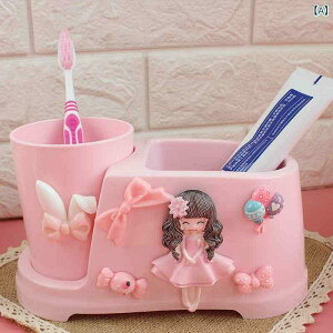 歯ブラシスタンド レディース 洗面用具セット かわいい キャラクター ピンク系 金属製 歯ブラシ 歯磨き粉置き