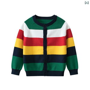子供服 ニット カーディガン 男の子 コットン100% 長袖 配色 切り替え ラウンドネック アウター 普段着 韓国風 春秋 90cm 100cm 110cm 120cm 130cm 140cm