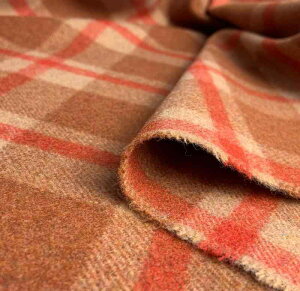 コート レディース 秋冬 格子柄 ウール 毛織物 テーラード アウター ジャケット パンツ スーツ 布 生地 厚手