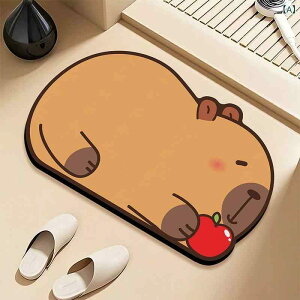 マット レディース キッズ ベビー カピバラ 珪藻土 バスマット 吸水 速乾 浴室 トイレ 防滑 かわいい 動物 アニマル プリント 40 60cm 50 80cm 60 90cm 80 120cm