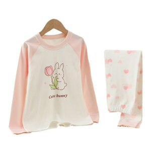 子供用インナーウェア 上下セット 男女兼用 A類 全面コットン カートゥーン 春秋冬 保温 吸湿性 通気性 小熊輪郭 竹林パンダ 桃心ウサギ パンダストライプ 水彩花ウサギ リス松ぼっくり ウ