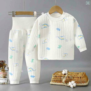 子供用パジャマ 上下セット 秋冬 あったかインナー ベビー服 男の子 女の子 長袖 厚手 綿100% かわいい 保温 通気性 カートゥーン柄 星空 恐竜 青蛙 兔子 企? 小犬 66 73 80 90 100 110