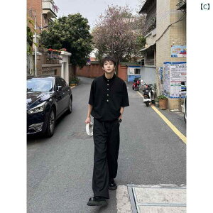 セットアップ メンズ 男性用 Tシャツ 半袖 POLOネック ポロシャツ 長袖 長ズボン ジャージ 上下 2点セット 部屋着 ルームウェア 普段使い 運動着 スポーツウェア 接触冷感 伸縮性 ポリエステル