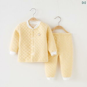 ベビー服 子供用 保温下着 上下セット 綿100% 加厚 ラウンドネック アニマル ストライプ 格子柄 無地 カートーン 春秋冬 ピンク イエロー パープル グレー グリーン ブルー