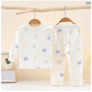 ベビー服 純綿 上下セット 男女兼用 腹巻き付き パジャマ ルームウェア 赤ちゃん 新生児 乳幼児 春秋 冬 オールシーズン かわいい イラスト 吸湿性 通気性