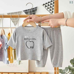 ベビー服 半袖 セットアップ 春夏 薄手 パジャマ ルームウェア 幼児 子供 赤ちゃん 男の子 女の子 73cm 80cm 90cm 100cm 黄緑色 オレンジレッド グレー 蔚ブルー ピンク イエロー