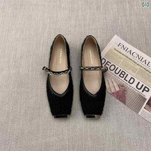 マリージェーン レディース 靴 秋冬 フラット ストラップ スクエアトゥ ローヒール ワンピース カジュアル 黒 ブラック ベージュ 美脚 歩きやすい 普段使い