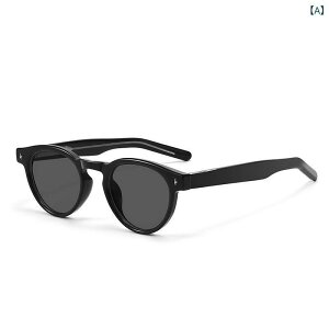 サングラス レディース メンズ 韓国風 レトロ 茶色 小さめ 丸型 UVカット 偏光レンズ ドライブ 運転用 茶色フレーム