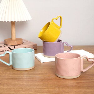 マグカップ レディース かわいい 韓国風 ハート型 コーヒーカップ 陶器 パステルカラー ゆめかわ ティーカップ