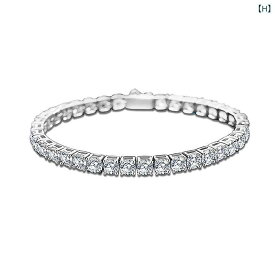 ブレスレット 男女兼用 S925シルバー モアサナイト ジルコニア テニスブレスレット 2.5mm 3mm 4mm 5mm ラウンド 幾何学模様 ファッション 15cm 16cm 17cm 18cm 19cm シルバーアクセサリー