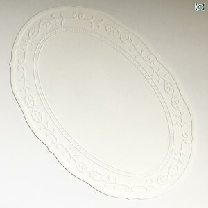 ランチョンマット シリコン 楕円 レース 韓国風 レトロ 浮き彫り フレンチ キッチン 食卓 花柄 縁取り 断熱 カップ敷き 鍋敷き ピンク グレー 白 灰色 ブラウン