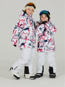 スキーウェア キッズ 子供用 上下セット 厚手 防寒 撥水加工 アウトドア スキー