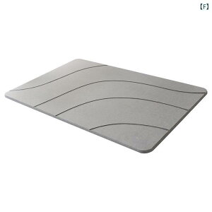 バスマット 珪藻土マット 防滑 吸水 速乾 浴室 トイレ 足拭きマット 玄関マット グレー 無地 ストライプ 60 39cm