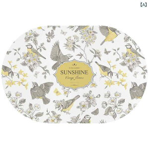 玄関マット バスマット 珪藻土 吸水 速乾 滑り止め付き 楕円形 花柄 植物柄 かわいい おしゃれ 寝室 浴室 キッチン