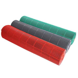 マット PVC製 防滑 浴室マット 浴室内 洗い場 脱衣所 排水 速乾 滑り止め付き キッチンマット トイレマット 玄関マット 業務用 グレー