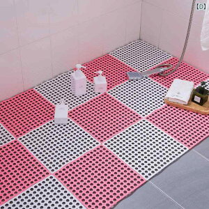 バスマット 浴室マット 浴室内 洗い場マット トイレマット 足拭きマット 排水穴付き 連結可能 プラスチック製 滑り止め加工 深灰色 浅灰色 ホワイト ピンク系 ライトグリーン スカイブルー