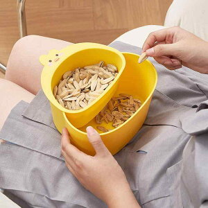 フルーツバスケット 二層式 水切りトレー 家庭用 キャンディ スナック収納トレイ 種入れ 萌え萌えアヒル