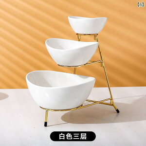 フルーツプレート 3段 2段 陶器 皿 取り外し可能 鉄製 ラック ヨーロピアン スタイル ドライフルーツ 菓子 デザート スナック キャンディ ホワイト グリーン オレンジ