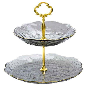 果物皿 レディース 陶器 ガラス 3段 トレー アフタヌーンティー 菓子器 デザート 北欧風 ヨーロピアン調 ケーキスタンド