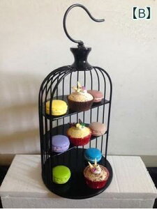 果物皿 鳥かご型 展示台 アフタヌーンティー スタンド ケーキスタンド ヨーロッパ式 鉄製 デザートスタンド 茶菓子 菓子 飾り台 直径20cm 25cm 30cm 35cm 40cm 45cm 白 黒 金色