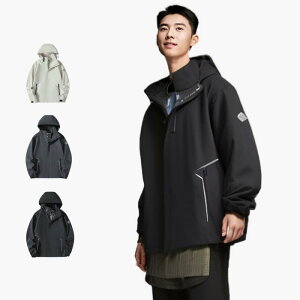 マウンテンパーカー 男女兼用 撥水 防風 登山ウェア アウトドアウェア 釣りウェア ゴルフウェア ランニングウェア スポーツウェア 春秋 ライトアウター 黒 ブラック グレー アイボリー カモ