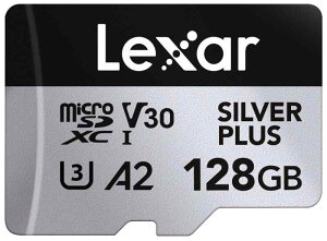 Lexar Silver Plus 128GB Micro SD�J�[�h �ő�205MB/s MicroSDXC UHS-I�t���b�V���������[�J�[�h �A�_�v�^�[�t�� C10 U3 A2 V30�Ή� �t��HD 4K UHD ����TF�J�[�h �h���[�� �A�N�V��