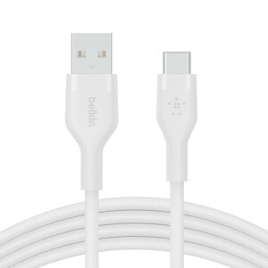 Belkin USB-A to USB-C �V���R���P�[�u�� iPad mini/iPad Pro/iPad Air/Galaxy/Android�X�}�[�g�t�H���Ή� ���ϋv USB-IF�F�� 1M �u���b�N BOOST CHARGE��Flex CAB00