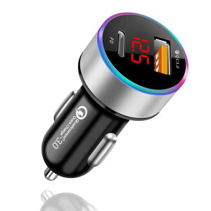 WADEFO �V�K�[�\�P�b�g USB  USB-C 2�A�|�[�g �J�[�`���[�W���[ �� �[�d�� PD30W+QC3.0 �}���[�d �d������@�\���� 12V/24V�ԑΉ� iPhone/Android/iPad�Ή� �u���b�N