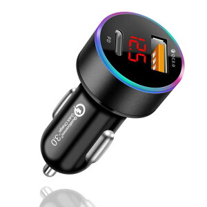 WADEFO �V�K�[�\�P�b�g USB  USB-C 2�A�|�[�g �J�[�`���[�W���[ �� �[�d�� PD30W+QC3.0 �}���[�d �d������@�\���� 12V/24V�ԑΉ� iPhone/Android/iPad�Ή� �u���b�N