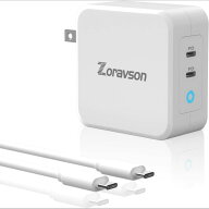 ZoraVson PD対応 100W 充電器 2ポート USB-C/typeC 急速充電器【GaN (窒化ガリウム)採用/PD3.0/QC3.0/折…