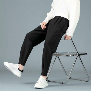 pants men autumn korean style versatile slim fit trendy brand loose straight wide leg casual trousers